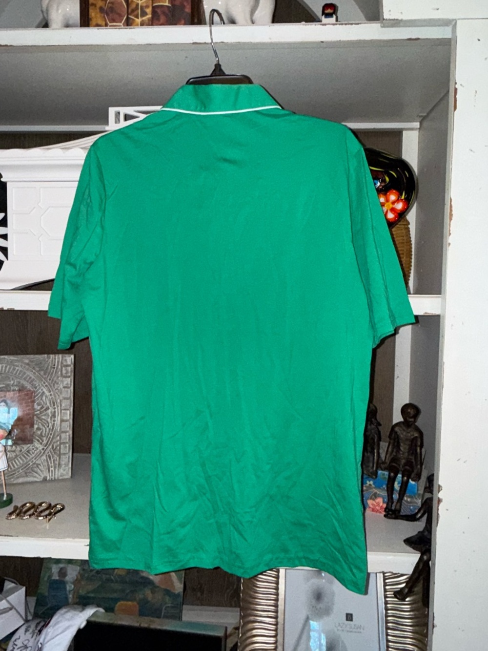 Criquet Medium M green pima cotton throwback players shirt pocket front - Picture 6 of 6